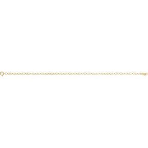 Kazi Luxury 14K Yellow 2.5 mm Heart 7 Chain